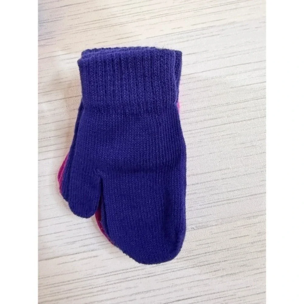 Cat & Jack Toddler Girls 3 Pack Knit Mittens Pink Purple Size 2T-5T NEW